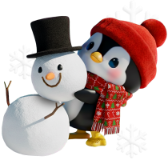Copain de neige pingouin